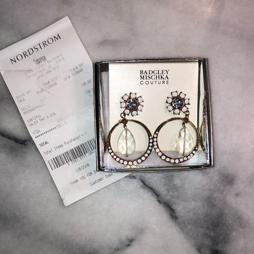 Badgley Mischka Couture Hoop Earrings